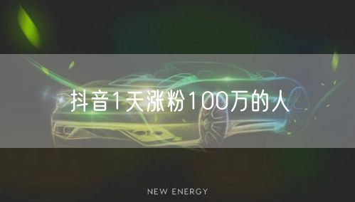 抖音1天涨粉100万的人