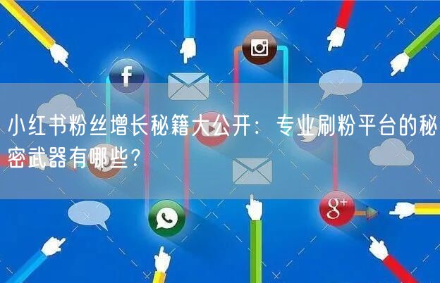 小红书粉丝增长秘籍大公开：专业刷粉平台的秘密武器有哪些？